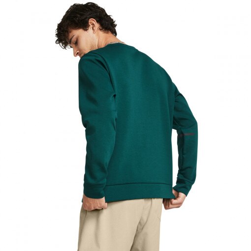 Męska bluza treningowa nierozpinana bez kaptura Under Armour UA Unstoppable Flc Crew - zielona