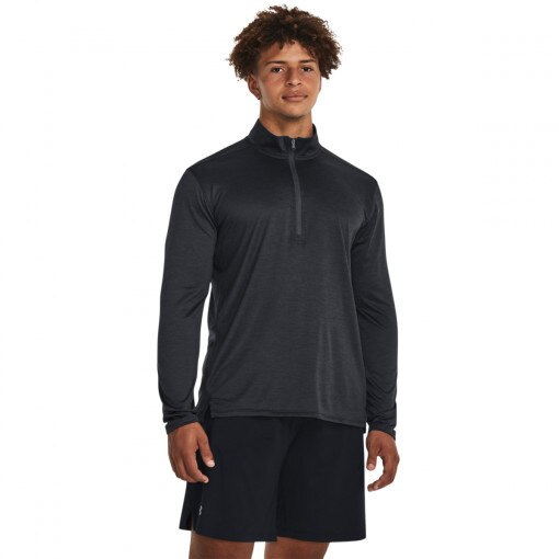 UNDER ARMOUR Męski longsleeve treningowy Under Armour UA Tech Vent 1/2 Zip  czarny Czarny