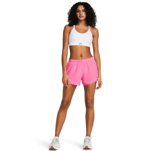 UNDER ARMOUR Damskie spodenki do biegania Under Armour UA Fly By 3'' Shorts  różowe Różowy
