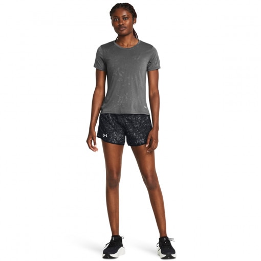 UNDER ARMOUR Damskie spodenki do biegania Under Armour UA Fly By 3'' Printed Shorts  czarne Czarny
