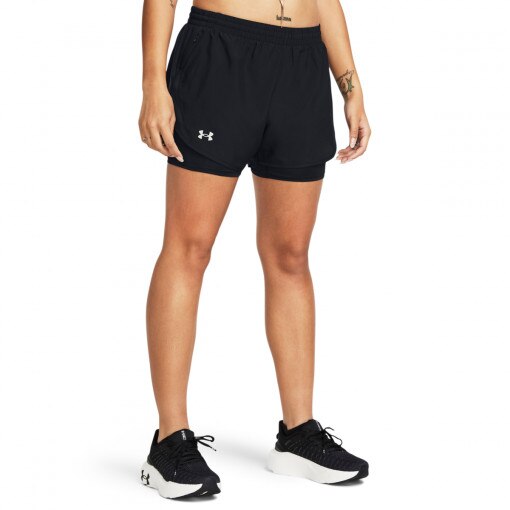 Damskie spodenki do biegania Under Armour UA Fly By 2in1 Short - czarne