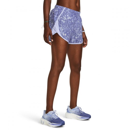 Damskie spodenki do biegania Under Armour UA Fly By 3'' Printed Shorts - fioletowe