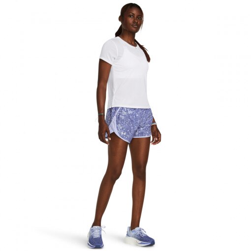 UNDER ARMOUR Damskie spodenki do biegania Under Armour UA Fly By 3'' Printed Shorts  fioletowe Fioletowy