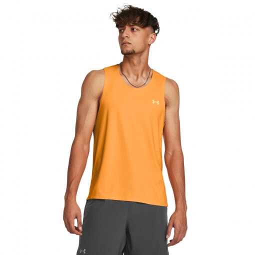 UNDER ARMOUR Męski top do biegania Under Armour UA Launch Elite Singlet  pomarańczowy Pomarańczowy