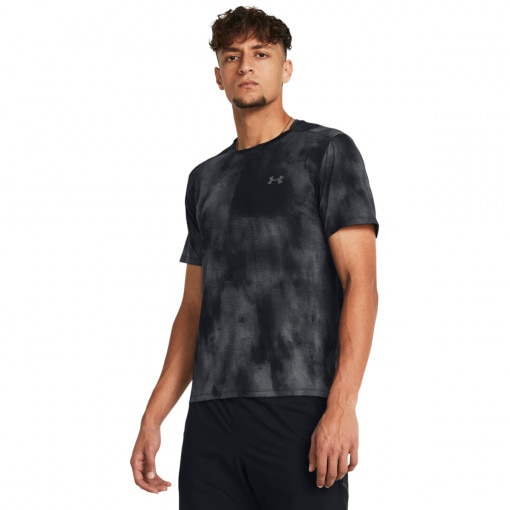 UNDER ARMOUR Męska koszulka do biegania Under Armour UA Launch Elite Wash SS  czarna Czarny