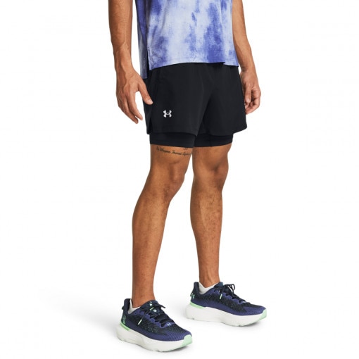 Męskie spodenki do biegania Under Armour UA Launch 5'' 2-in-1 Short - czarne
