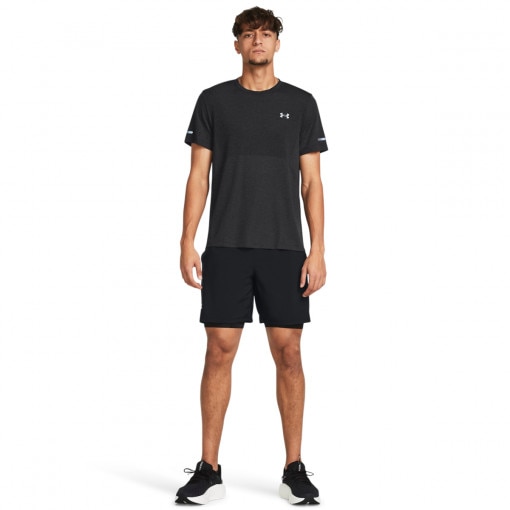 UNDER ARMOUR Męskie spodenki do biegania Under Armour UA Launch 7'' 2IN1 Short  czarne Czarny