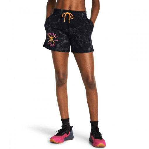 Damskie spodenki treningowe Under Armour Project Rock Underground Terry Shorts - czarne
