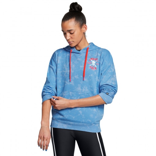 UNDER ARMOUR Damska bluza treningowa nierozpinana z kapturem Under Armour Project Rock Terry Underground Hoodie  niebieska Niebieski