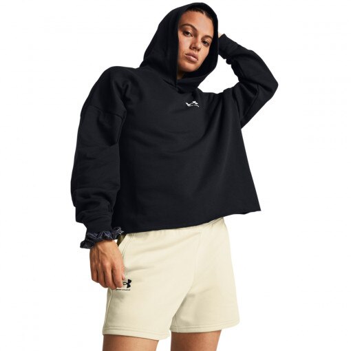 UNDER ARMOUR Damska bluza dresowa nierozpinana z kapturem Under Armour UA Rival Terry OS Hoodie  czarna Czarny