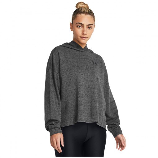 UNDER ARMOUR Damska bluza dresowa nierozpinana z kapturem Under Armour UA Rival Terry OS Hoodie  szara 025