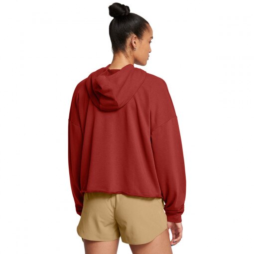 Damska bluza dresowa nierozpinana z kapturem Under Armour UA Rival Terry OS Hoodie - czerwona