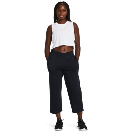 UNDER ARMOUR Damskie spodnie dresowe Under Armour UA Rival Terry Crop Wide Leg  czarne Czarny