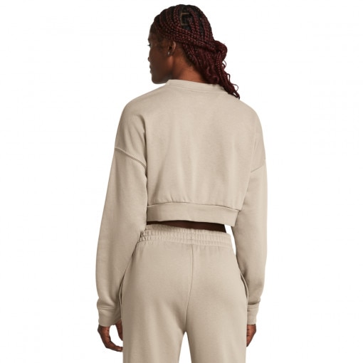 Damska bluza dresowa nierozpinana bez kaptura Under Armour UA Rival Terry OS Crop Crw - brązowa