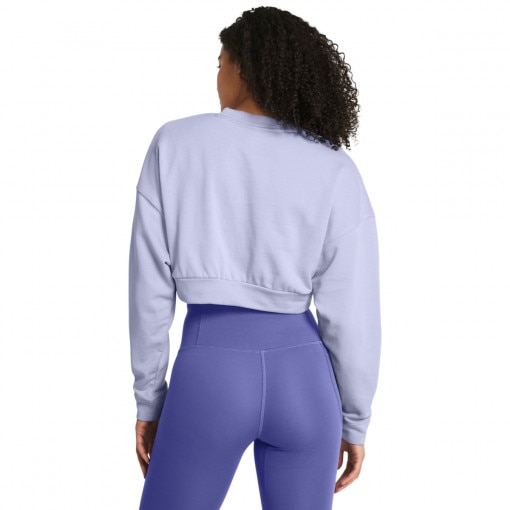 Damska bluza dresowa nierozpinana bez kaptura Under Armour UA Rival Terry OS Crop Crw - fioletowa