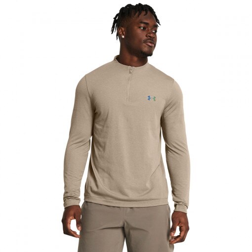 UNDER ARMOUR Męski longsleeve treningowy Under Armour Vanish Elite Seamless 1/4 Zip  brązowy  Brązowy