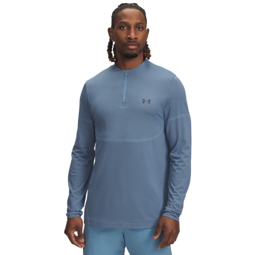UNDER ARMOUR Męski longsleeve treningowy Under Armour Vanish Elite Seamless 1/4 Zip  niebieski Niebieski