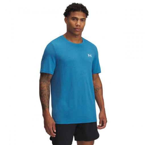 UNDER ARMOUR Męska koszulka treningowa Under Armour UA Vanish Seamless SS  niebieska Niebieski