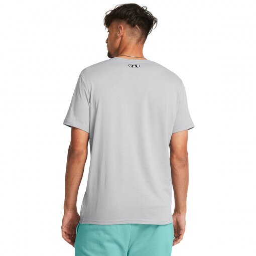 Męski t-shirt z nadrukiem Under Armour UA Colorblock Wordmark SS - szary