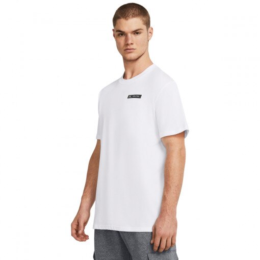 UNDER ARMOUR Męski tshirt z nadrukiem Under Armour UA HW Armour Label SS  biały Biały