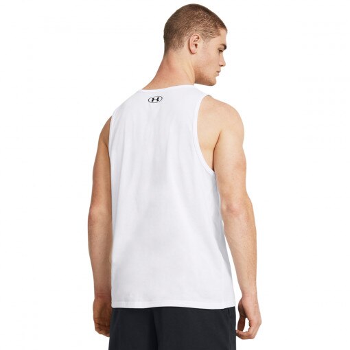 Męski top z nadrukiem Under Armour UA Sportstyle  Logo Tank - biały 