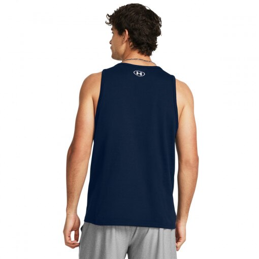 Męski top z nadrukiem Under Armour UA Sportstyle  Logo Tank - granatowy 