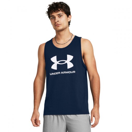 UNDER ARMOUR Męski top z nadrukiem Under Armour UA Sportstyle  Logo Tank  granatowy  Granatowy