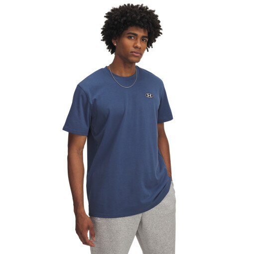 UNDER ARMOUR Męski tshirt z nadrukiem Under Armour UA Hw Lc Patch SS  niebieski Niebieski