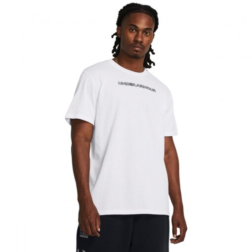 UNDER ARMOUR Męski tshirt z nadrukiem Under Armour UA HW Logo Overlay EMB SS  biały Biały
