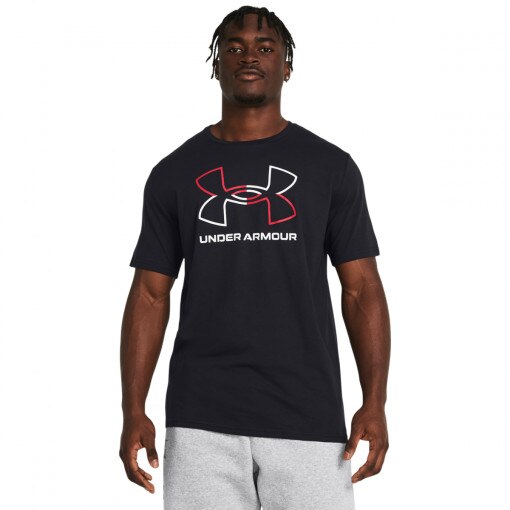 UNDER ARMOUR Męski tshirt z nadrukiem Under Armour UA Foundation Short Sleeve  czarny Czarny