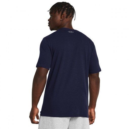 Męski t-shirt z nadrukiem Under Armour UA Foundation Short Sleeve - granatowy