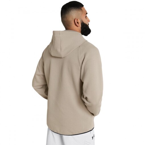 Męska bluza treningowa nierozpinana z kapturem Under Armour UA Unstoppable Flc HD - beżowa