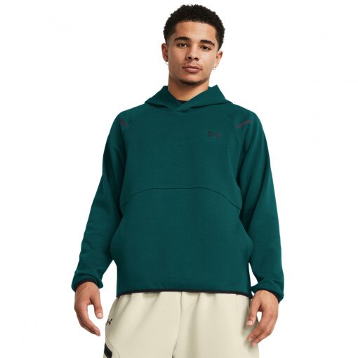 UNDER ARMOUR Męska bluza treningowa nierozpinana z kapturem Under Armour UA Unstoppable Flc HD  zielona Zielony