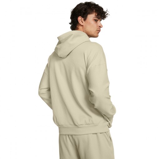 Meska bluza treningowa nierozpinana z kapturem Under Armour UA Journey Rib Hoodie - kremowa