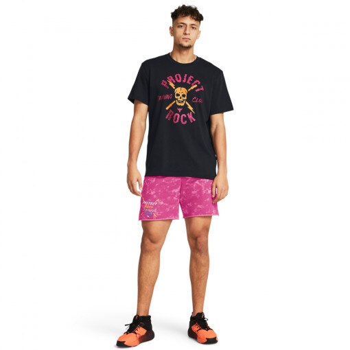 UNDER ARMOUR Męskie spodenki treningowe Under Armour Project Rock Terry Printed UG Shorts  różowe Różowy