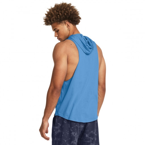 Męski top treningowy Under Armour Project Rock LFG Graphic Sleeveless Hoodie - niebieski