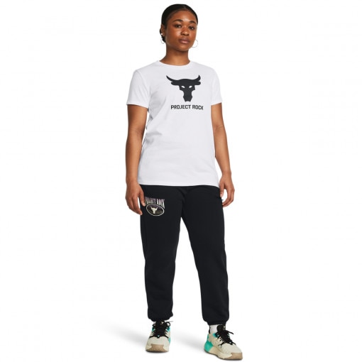 UNDER ARMOUR Damskie spodnie treningowe Under Armour Projcet Rock Q1 HW Terry Pant  czarne Czarny