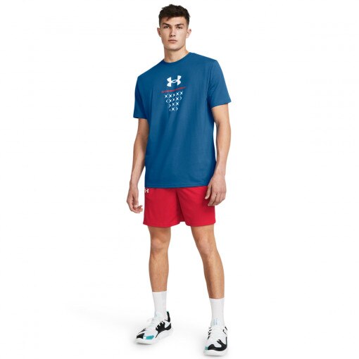 UNDER ARMOUR Męskie spodenki do koszykówki Under Armour UA Zone 7" Short  czerwone  Czerwony