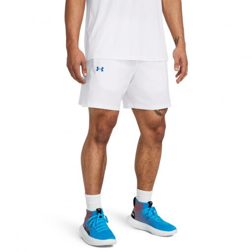 Męskie spodenki do koszykówki Under Armour UA Zone Woven Short - białe