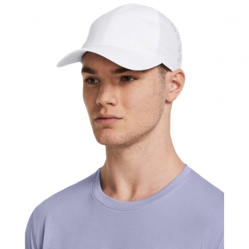 UNDER ARMOUR Męska czapka z daszkiem do biegania Under Armour M Isochill Launch Adj  biała 100