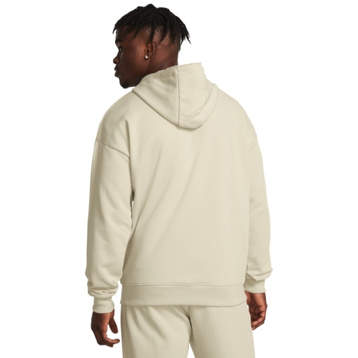 Męska bluza treningowa rozpinana z kapturem Under Armour Project Rock Hwt Terry FZ - kremowa