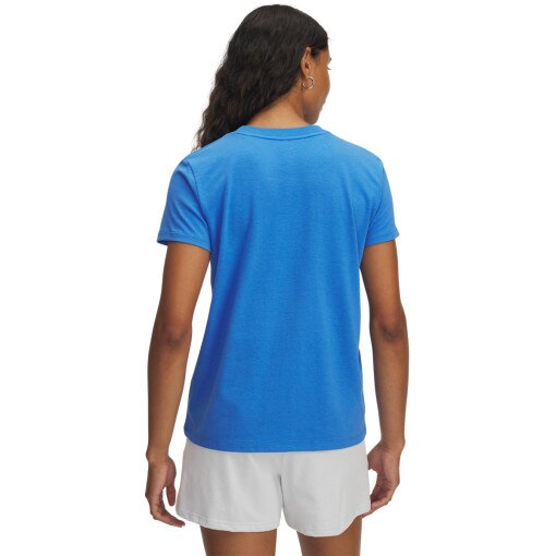 Damski t-shirt z nadrukiem Under Armour Campus Core Ss - niebieski