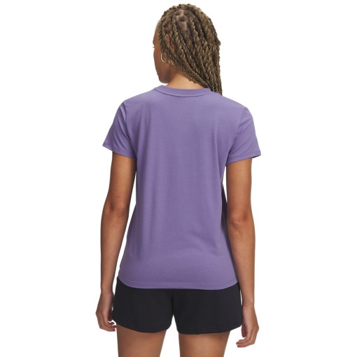 Damski t-shirt z nadrukiem Under Armour Campus Core SS - fioletowy