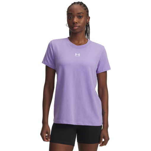 UNDER ARMOUR Damski tshirt z nadrukiem Under Armour Campus Core Ss  fioletowy Fioletowy