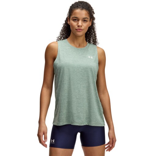 UNDER ARMOUR Damski top treningowy Under Armour Tech Tank Twist  zielony Zielony