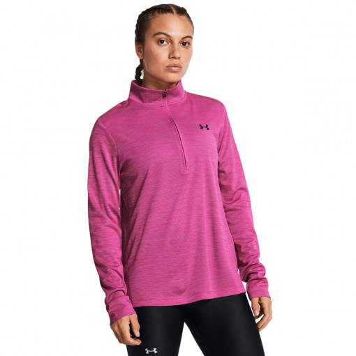 UNDER ARMOUR Damski longsleeve treningowy Under Armour Tech Textured 1/2 Zip  różowy Różowy