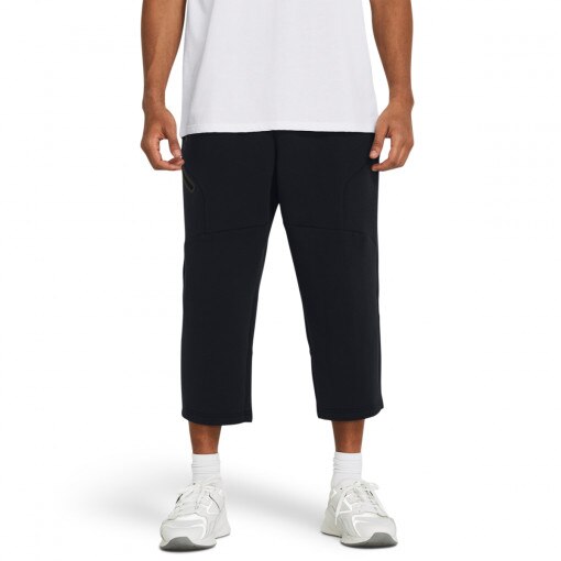 Męskie spodnie treningowe Under Armour Unstoppable Flc Baggy Crop - czarne