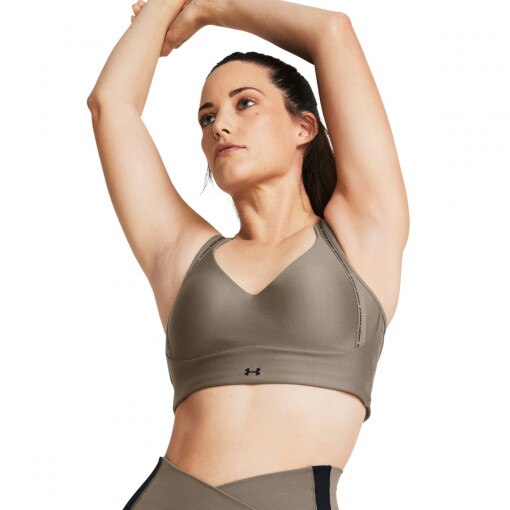UNDER ARMOUR Biustonosz treningowy Under Armour UA Infinity Low 2.0 Strap Bra brązowy Brązowy