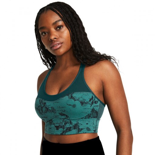 UNDER ARMOUR Biustonosz treningowy Under Armour Project Rock LG LL Infty Bra Pt  zielony Zielony