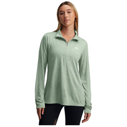 UNDER ARMOUR Damski longsleeve treningowy Under Armour Tech 1/2 Zip Twist  zielony Zielony